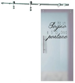 Porta scorrevole Sogno in vetro, L 88 x H 215 cm, con binario Lux