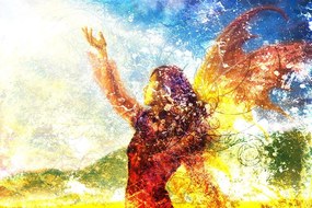 Carta da parati – Donna dipinta