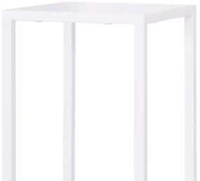 Tavolo alto BASILEA in metallo bianco 70&#215;70 cm, impilabile