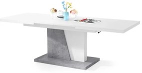 Tavolino pieghevole da caffè/pranzo con piano sollevabile NINO bianco/grigio calcestruzzo