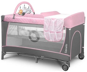 Lionelo - Lettino da viaggio FLOWER Flamingo