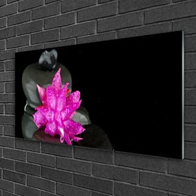 Quadro in vetro Pietre di fiori nere 100x50 cm