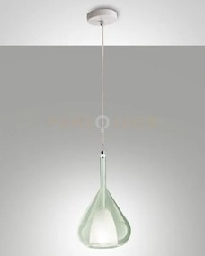 Lila sospensione 1 luce verde trasparente attacco e27 d.20cm