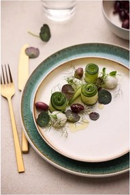 Piatto bianco/verde in gres ø 27 cm Gastro White/Green – Bitz