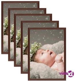vidaXL Cornici Foto Collage 5 pz per Tavolo Rosso Scuro 10x15 cm