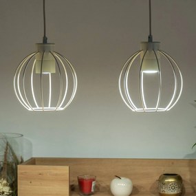 HELAM Lampada a sospensione STARLIGHT, bianco crema, a 4 luci, lunghezza 100 cm in