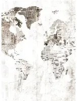Coordonne Carta da parati panoramica Newspaper Map - Sepia