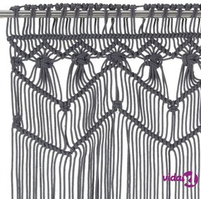 vidaXL Tenda Macramè Antracite 140x240 cm in Cotone