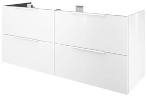 Mobile da bagno sospeso sotto lavabo L 150 x H 64 x P 48 cm bianco laccato lucido, 4 cassetti SENSEA Neo