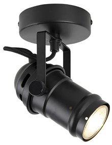 Faretto industriale nero girevole e orientabile senza paralume - Movie