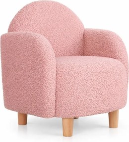 Poltrona per bambini rosa in tessuto bouclé Moylo - Artie
