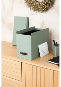 Organizer verde in cartone per documenti Johan Canvas Paper Laminate – Bigso