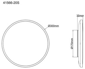 Globo 41566-20S - Plafoniera LED NIELSEN LED/20W/230V Ø 30 cm nero