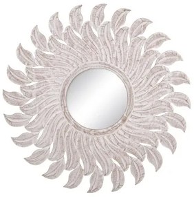 Specchio da parete 80 x 1,75 x 80 cm Bianco DMF