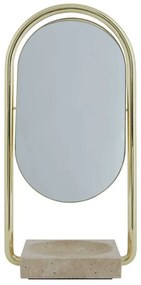 AYTM - Angui Table Mirror Gold/Travertine AYTM