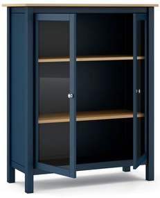 Vetrina in legno di pino blu scuro/naturale 90x110 cm Misti - Marckeric