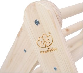 Pikler triangolo montessori azzurro/di colore naturale in pino massiccio 61x60x60 cm Montessori – Meowbaby