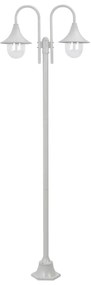 Lampione Da Giardino E27 220 Cm Alluminio 2 Lampade Bianco /