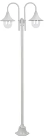 Lampione Da Giardino E27 220 Cm Alluminio 2 Lampade Bianco /
