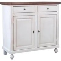 Madia credenza shabby chic bicolore in legno 2 porte 104x43x98 - Mobili 2G