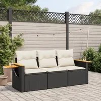 Set Divani da Giardino 3 pz con Cuscini in Polyrattan Nerocod mxl 114132