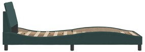 Giroletto con testiera verde scuro 80x200 cm in velluto