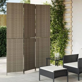 Divisorio Per Ambienti A 3 Pannelli Grigio İn Polyrattan /