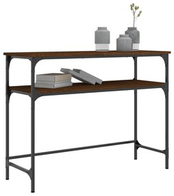 Tavolo consolle rovere marrone 100x35,5x75 cm legno multistrato