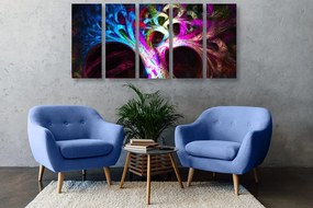 Quadri 5 pezzi – Albero astratto misterioso