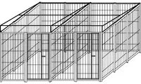 2 box per cani in linea da 3x2 metri con predisposizione alla copertura con zincatura a caldo