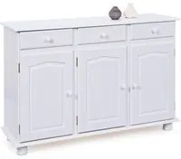 Buffet 3 ante 3 cassetti in pino massello verniciato ad acqua bianco