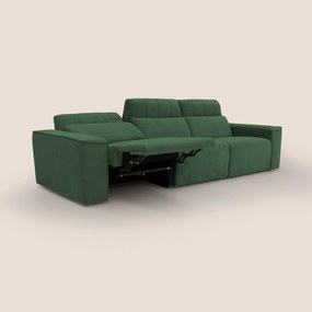 Clark Divano modulare 3 sedute con opzione relax elettrico in tessuto smacchiabile impermeabile T17 verde
