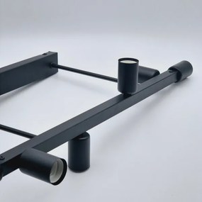 Lampadario a sospensione con supporto rigido ASTRID 6xE27/60W/230V nero