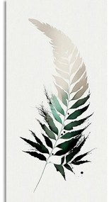 Quadro su tela – Foglia di felce con un tocco di minimalismo