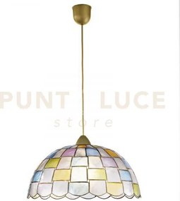 Lampadario a sospensione paula madreperla 1 luce attacco e27 40x40x...