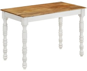 Tavolo Da Pranzo 110x60x75 Cm İn Legno Massello Di Mango /