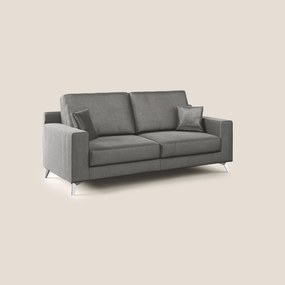 Michael divano moderno in morbido velluto impermeabile T01 grigio 166 cm