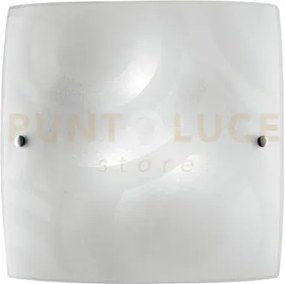 Plafoniera miro' bianca 2 luci attacco e27 30x9,4x30cm in vetro