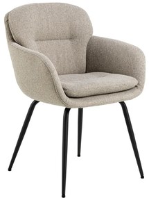 Sedia da pranzo beige in imbottito con braccioli Dora – Actona