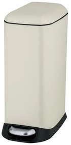 Cestino per la spazzatura color crema in acciaio con pedale 12 l Design – Wenko