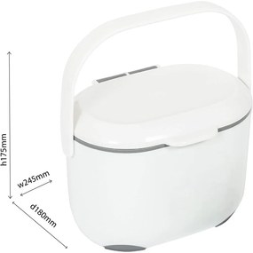 Contenitore per rifiuti compostabili bianco/grigio 2,5 l - Addis