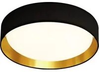 Plafoniera Contemporanea Gianna Acciaio Nero Tessuto Oro Led 25W 3000K