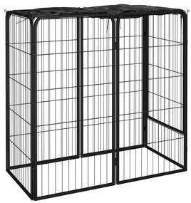 Box Cani A 6 Pannelli Nero 50x100cm Acciaio Verniciato Polvere /