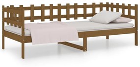 Dormeuse marrone miele 80x200 cm in legno massello di pino