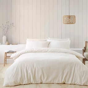 Biancheria da letto singola in flanella beige e crema 135x200 cm - Catherine Lansfield