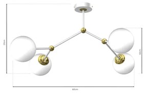 Lampadario a plafone JOY 4xE14/40W/230V bianco/oro