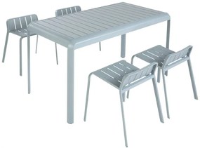 Tavolo da pranzo per giardino Idaho NATERIAL struttura e superficie in Alluminio  per 4 persone 144x70cm