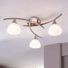 Plafoniera soffitto Della Lindby, dimmerabile, Alluminio / Grigio / Zincato, Soggiorno / Sala da pranzo, Vetro, Moderno, Plafoniera