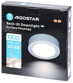 Aigostar - LED Plafoniera LED/12W/230V diametro 17,4 cm 3000K bianco