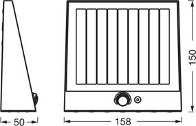 Osram - Lampada solare da parete LED ENDURA STYLE LED/10,2W/4,2V 2000 mAh IP54 antracite